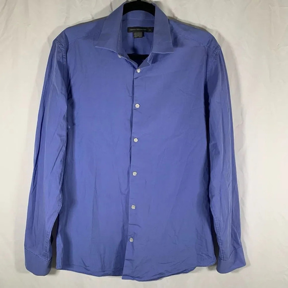 French Connection Dress Shirt Men’s Medium Blue Button Down Long Sleeve - Picture 1 of 9